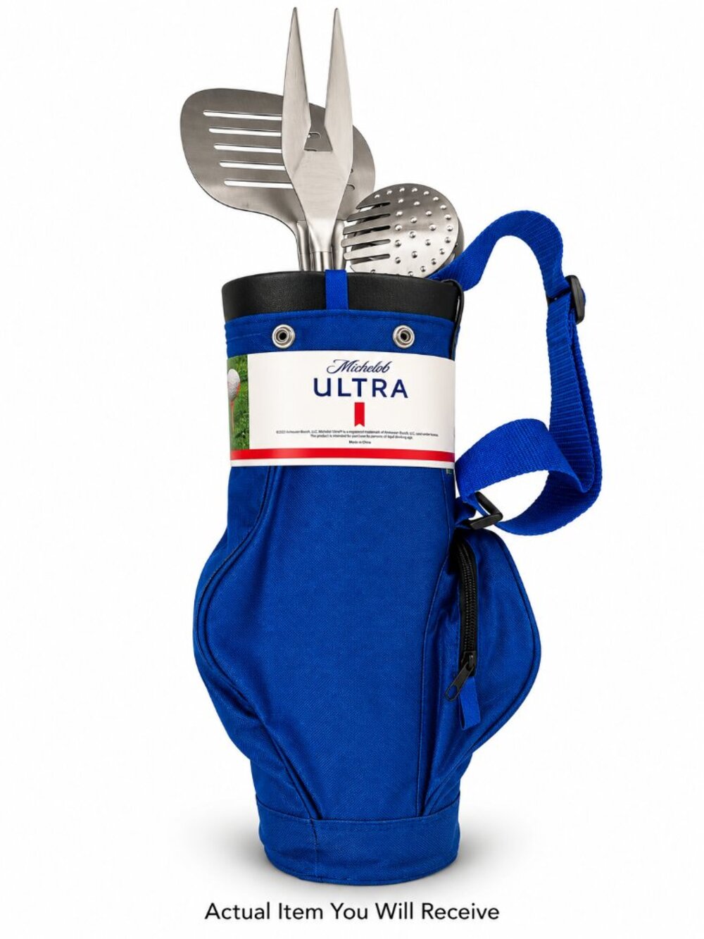 NWT Michelob Ultra Golf Bag BBQ Grill Tool Set 3 Piece Barbecue Novelty Gift
